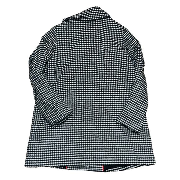 Love Moschino Wool Blend Jacket/Pea Coat Coat Gingham Black White Size 8 - Picture 2 of 11
